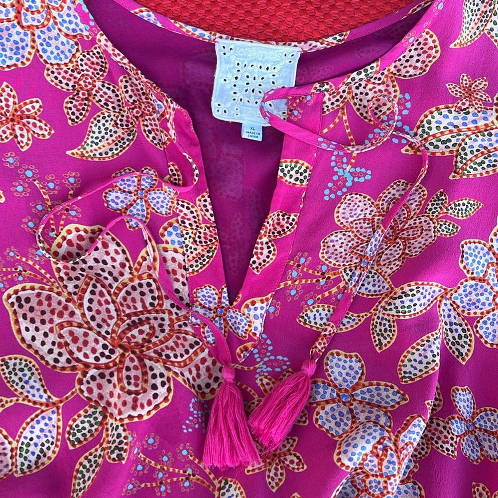 🌺 Johnny Was Pink Floral Silk Dress 🌺 - Picture 3 of 15